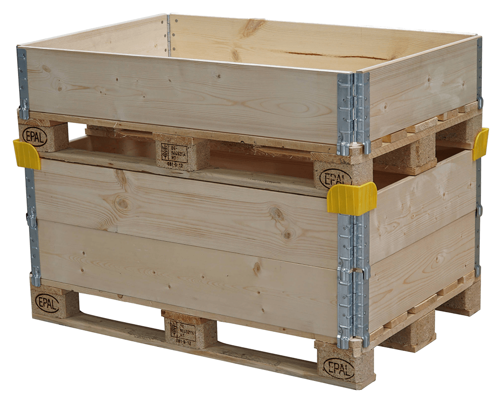 Holzaufsatzrahmen mit Stapelecken