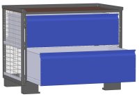 LCB I Gitterbox mit Schubladen (Teilauszug) und Gitterwänden 2 Schubladen H 360 mm  - Bild 1