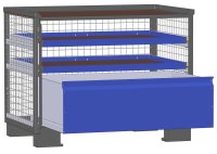 LCB I Gitterbox mit Schubladen (Teilauszug) und Gitterwänden 1 Schublade H 360 mm, 2 Auszugsrahmen H 32 mm  - Bild 1