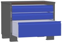 LCB I Gitterbox mit Schubladen (Teilauszug) und Blechwänden 1 Schublade H 360 mm, 2 Schubladen H 170 mm  - Bild 1