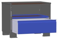 LCB I Gitterbox mit Schubladen (Teilauszug) und Blechwänden 1 Schublade H 360 mm. 1 Auszugsrahmen H 32 mm  - Bild 1
