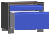 LCB I Gitterbox mit Schubladen (Teilauszug) und Blechwänden 1 Schublade H 270 mm, 1 Schublade H 170 mm  - Bild 1