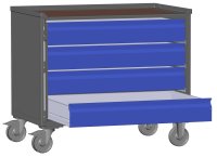 LCB I Gitterbox mit Schubladen (Teilauszug), Blechwänden und Rollen-Klicksystem 4 Schubladen H 170 mm  - Bild 1