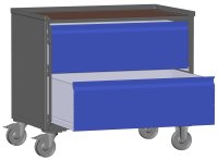 LCB I Gitterbox mit Schubladen (Teilauszug), Blechwänden und Rollen-Klicksystem 2 Schubladen H 360 mm  - Bild 1