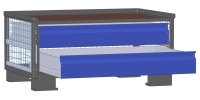 LCB I Halbhohe Gitterbox mit Schubladen (Teilauszug) und Gitterwänden 2 Schubladen H 170 mm  - Bild 1