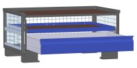 LCB I Halbhohe Gitterbox mit Schubladen (Teilauszug) und Gitterwänden 1 Schublade H 170 mm, 1 Auszugsrahmen H 32 mm  - Bild 1