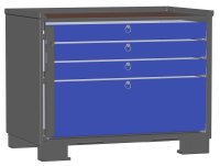 LCB II Gitterbox mit Schubladen (Vollauszug) und Blechwänden 1 Schublade H 368 mm, 3 Schubladen H 112 mm  - Bild 1