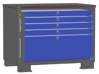 LCB II Gitterbox mit Schubladen (Vollauszug) und Blechwänden 1 Schublade H 368 mm, 4 Schubladen 80 mm  - Bild 1