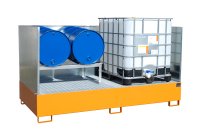 Auffangwanne mit 3-seitiger Spritzschutzwand 2650 x 1300 x 435 mm | RAL 2000  - Bild 1