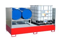 Auffangwanne mit 3-seitiger Spritzschutzwand 2650 x 1300 x 435 mm | RAL 3000  - Bild 1