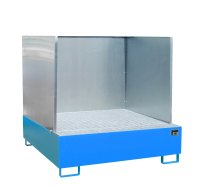 Auffangwanne mit 3-seitiger Spritzschutzwand 1460 x 1460 x 355 mm | RAL 5012  - Bild 1