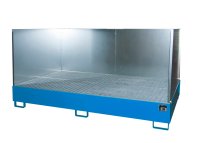 Auffangwanne mit 3-seitiger Spritzschutzwand 2690 x 1650 x 375 mm | RAL 5012  - Bild 1