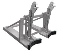 Fasslifter Typ RS mit breiter Fassrandauflage | 2 | gefüllte 200-l-Stahl-Spundfässer, Stahl-Deckelfässer, 220-l-Kunststoff-L-Ringfässer, Kunststoff-Doppel-L-Ringfässer | RAL 7005  - Bild 1