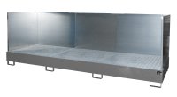 Auffangwanne mit 3-seitiger Spritzschutzwand 3850 x 1300 x 340 mm | RAL 7005  - Bild 1