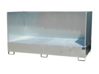 Auffangwanne mit 3-seitiger Spritzschutzwand 2650 x 1300 x 435 mm | feuerverzinkt  - Bild 1