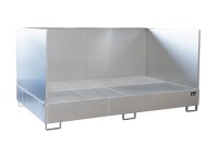 Auffangwanne mit 3-seitiger Spritzschutzwand 2690 x 1650 x 375 mm | feuerverzinkt  - Bild 1