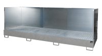 Auffangwanne mit 3-seitiger Spritzschutzwand 3850 x 1300 x 340 mm | feuerverzinkt  - Bild 1