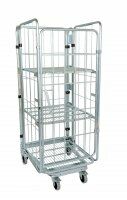 Nestbarer Rollbehälter 729 x 818 mm 4seitig mit Klappboden 2 ZWB  - Bild 1
