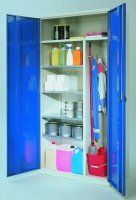 Systemschrank RAL 5010 | Vollblech | für Putzmittel | 4 | 500 mm - Bild 1
