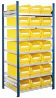 Steckregale mit Lagersichtkästen Modell 15 Grundfeld | RAL 5010  - Bild 1