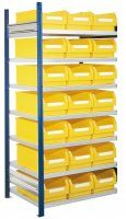 Steckregale mit Lagersichtkästen Modell 15 Anbaufeld | RAL 5010  - Bild 1