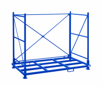 Rungenpalette mit 2 Einsteckrungen + Rückwand 1200 x 2000 mm | blau  - Bild 1