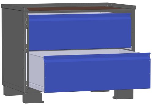 LCB I Gitterbox mit Schubladen (Teilauszug) und Blechwänden 2 Schubladen H 360 mm 