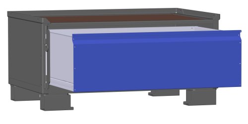 LCB I Halbhohe Gitterbox mit Schubladen (Teilauszug) und Gitterwänden 1 Schublade H 360 mm 