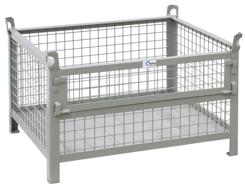 Gitterbehälter aus Stahl Nutzhöhe 480 mm lackiert 1000 x 800 mm
