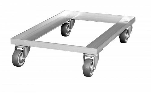 Transportroller 618 x 420 mm, aus Aluminium, Lauffläche: thermoplastisches Gummi 