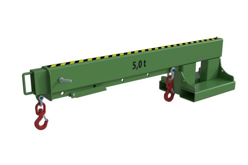 Teleskoplader 5000 kg | teleskopierbar, 8fach-ausziehbar, 14 mögliche Hakenpositionen | RAL 6011 