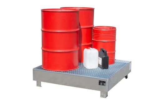 Auffangwanne max. 4 200-l-Fässer | mit | 1200 x 1200 x 290 mm