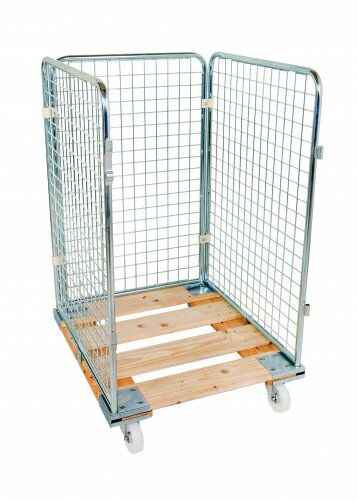 Drahtgitterbehälter 724 x 815 mm Nutzhöhe 1020 mm 3seitig mit Holzboden 
