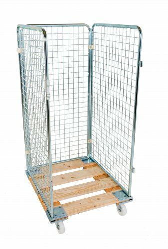 Drahtgitterbehälter 724 x 815 mm Nutzhöhe 1350 mm 3seitig mit Holzboden 