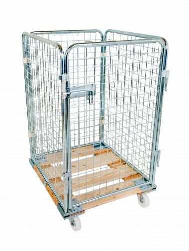 Drahtgitterbehälter 724 x 815 mm Nutzhöhe 1020 mm 4seitig mit Holzboden 