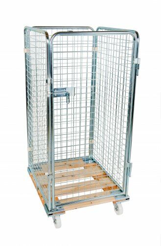 Drahtgitterbehälter 724 x 815 mm Nutzhöhe 1350 mm 4seitig mit Holzboden 