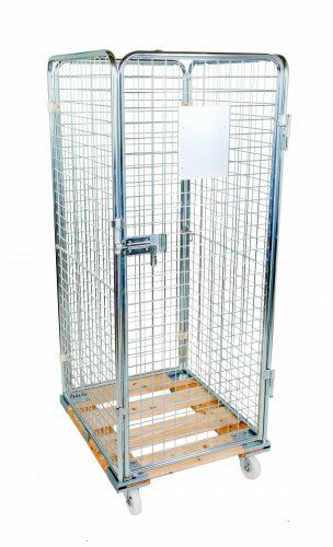 Drahtgitterbehälter 724 x 815 mm Nutzhöhe 1585 mm 4seitig mit Holzboden 