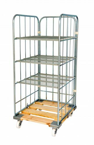 Rollbehälter 724 x 810 mm Nutzhöhe 1460 mm 3seitig mit Holzboden 
