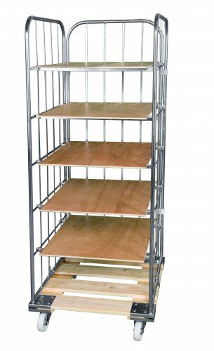 Rollbehälter 724 x 810 mm Nutzhöhe 1650 mm 3seitig mit Holzboden 