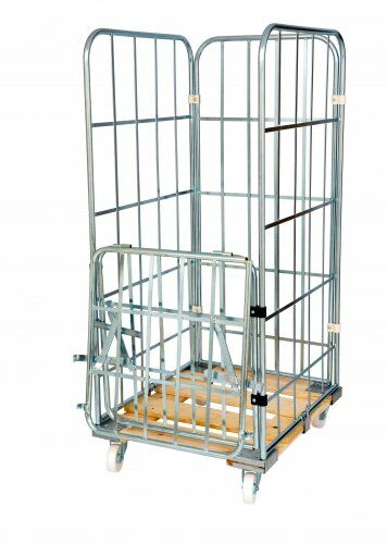 Rollbehälter 724 x 810 mm Nutzhöhe 1460 mm 4seitig mit Holzboden 