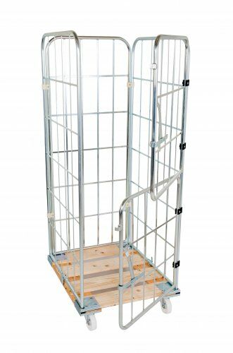 Rollbehälter 724 x 810 mm Nutzhöhe 1650 mm 4seitig mit Holzboden 