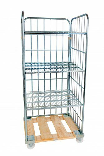 Rollregal 724 x 815 mm Nutzhöhe 1600 mm 3seitig mit Holzboden 