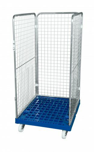 Drahtgitterbehälter 724 x 815 mm Nutzhöhe 1350 mm 3-seitig mit Kunststoffboden 