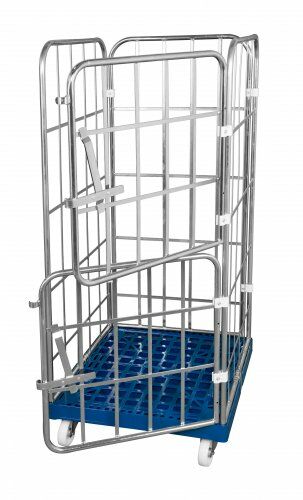 Rollbehälter 724 x 815 mm Nutzhöhe 1650 mm 4-seitig mit Kunststoffboden 