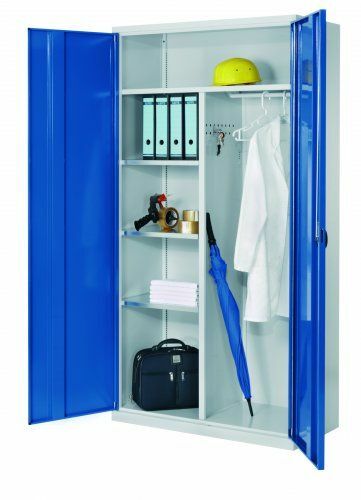 Systemschrank RAL 5010 | Sichtfenster | für Akten/Kleider | 3 | 500 mm