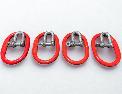 Kran-Set: Ovalringe und Schäkel 4 Ovalinge (1600 kg) + 4 Schäkel (630 kg) 