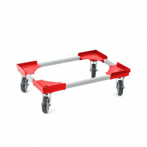 Transportroller 410 x 610 mm, aus Kunststoffecken und Stahlprofil 