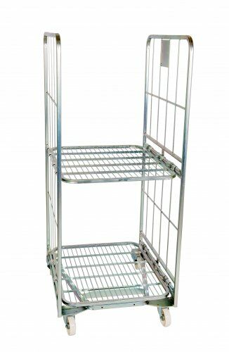 Nestbarer Rollbehälter 700 x 800 mm 2seitig mit Klapp- und Zwischenboden 