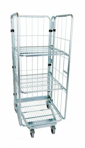 Nestbarer Rollbehälter 729 x 818 mm 3seitig mit Klappboden 2 ZWB 