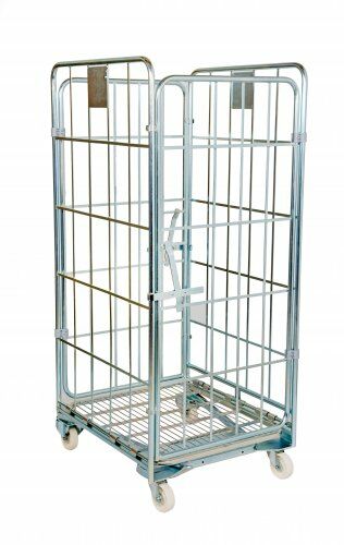 Nestbarer Rollbehälter 700 x 800 mm 4seitig mit Klappboden 
